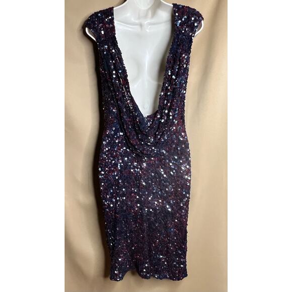 Theia Mixed Berry Sequin Dress 8 - Picture 7 of 14